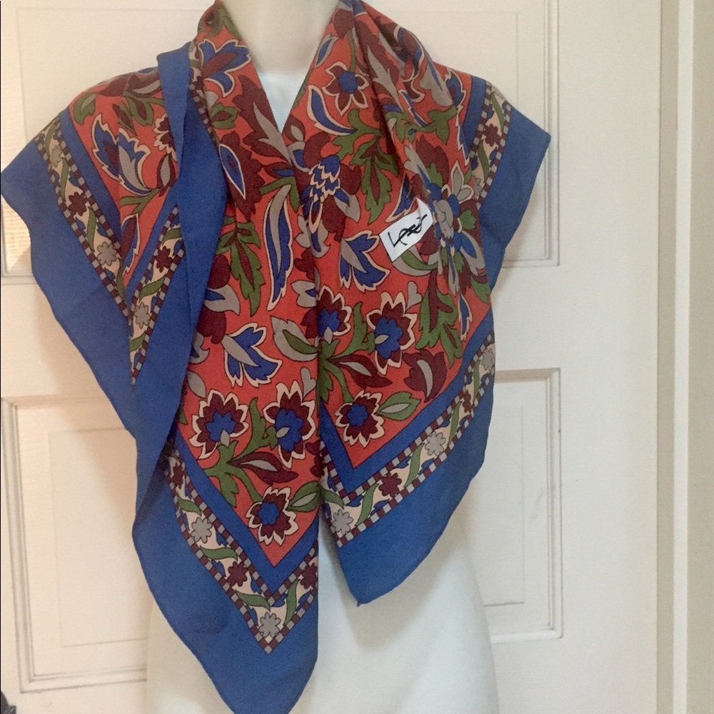 Yves Saint Laurent YSL Vintage pattern silk scarf